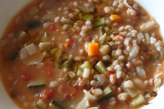 Winter three-grain soup