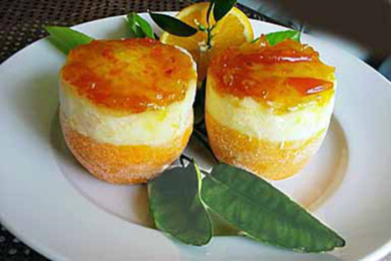 Frozen orange soufflés