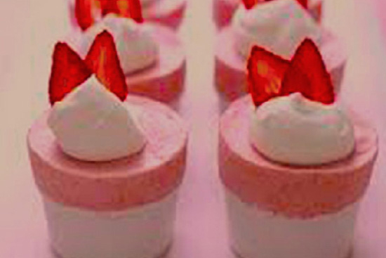 Frozen individual strawberry soufflés