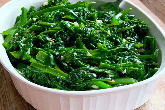 Broccoli rabe with parmesan cheese