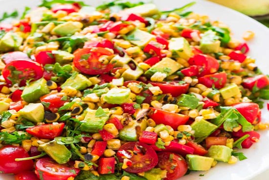 Esquites corn salad with white beans and avocado