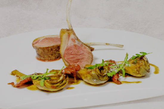 Roasted rack of lamb provencale with ratatouille