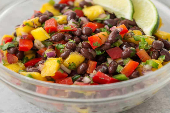 Black bean and mango salsa