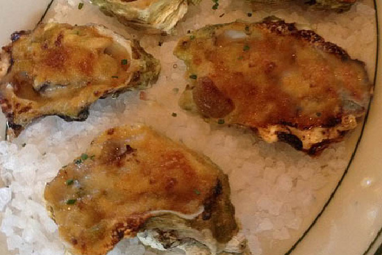 Baked oysters with wild mushroom ragout