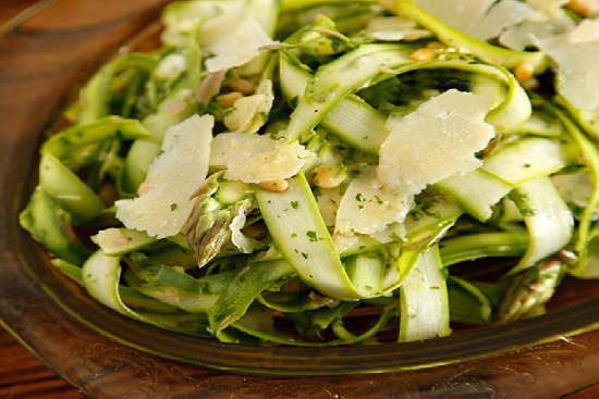 Shaved asparagus salad