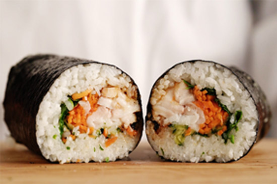 Black cod sushi burrito